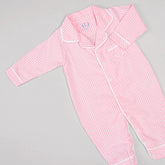 Macacão Pijama para Bebê - Xadrez Rosa